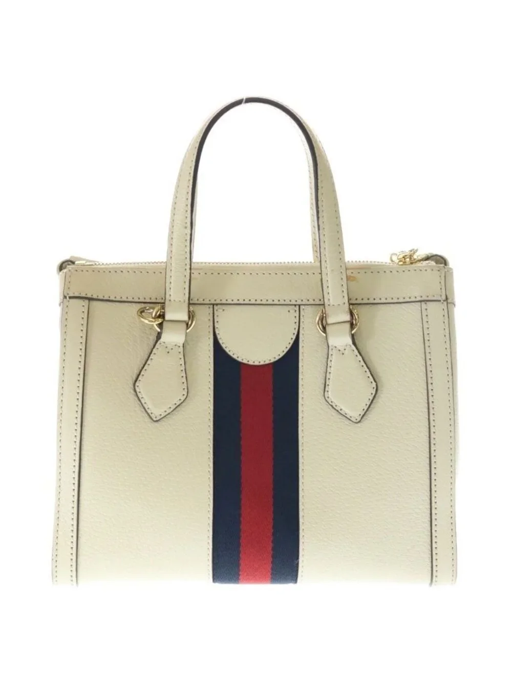Gucci Ophidia GG Sherry Line Leather 2-Way Shoulder Bag White Ivory